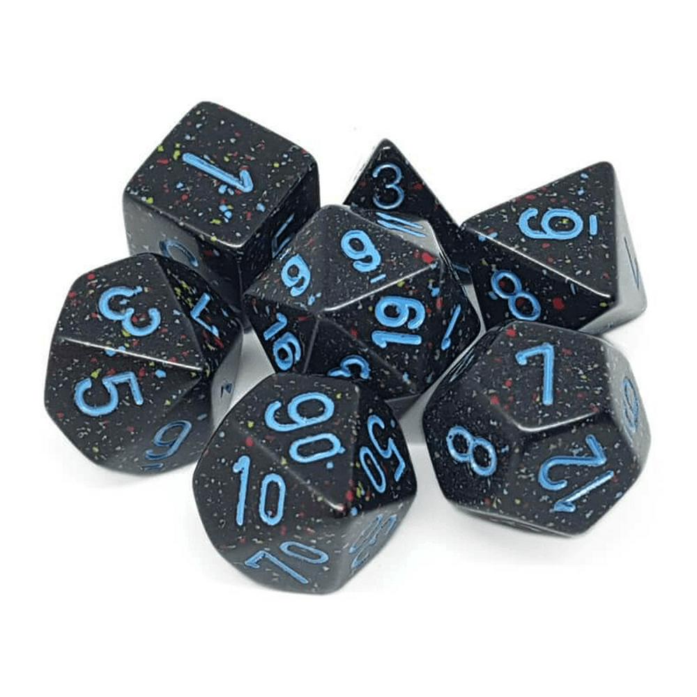 Chessex 7 Set Polyhedral Dice Speckled Blue Stars CHX25338 in Stock for sale online 